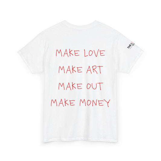T-Shirt — "Make Love Make Art" Heart Graphic Tee
