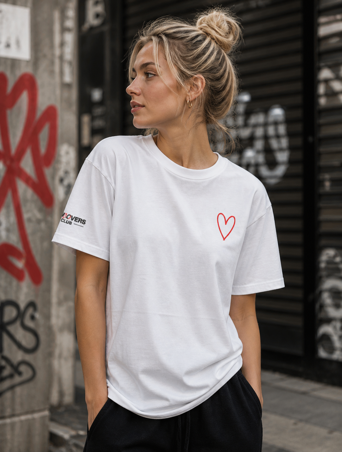 T-Shirt — "Make Love Make Art" Heart Graphic Tee