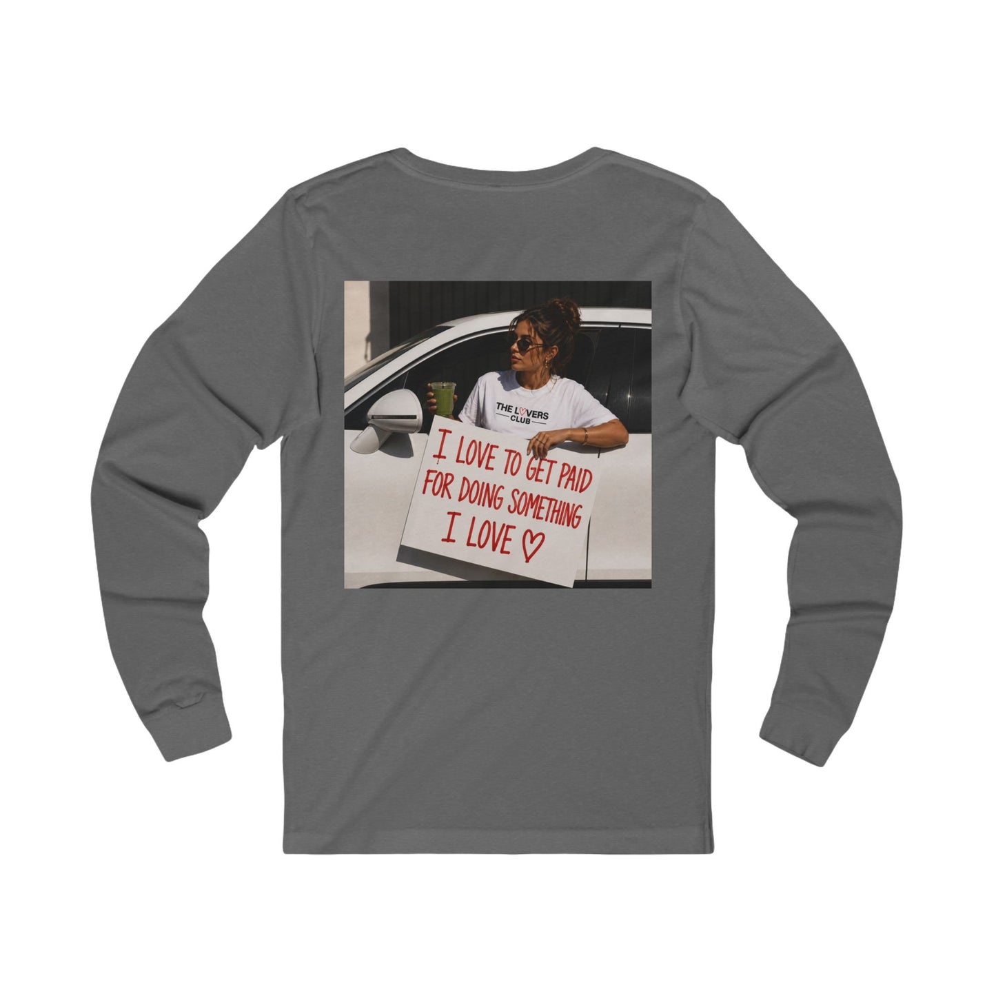 Long Sleeve Tee — "Pretty and Expensive" / Back Photo Graphic