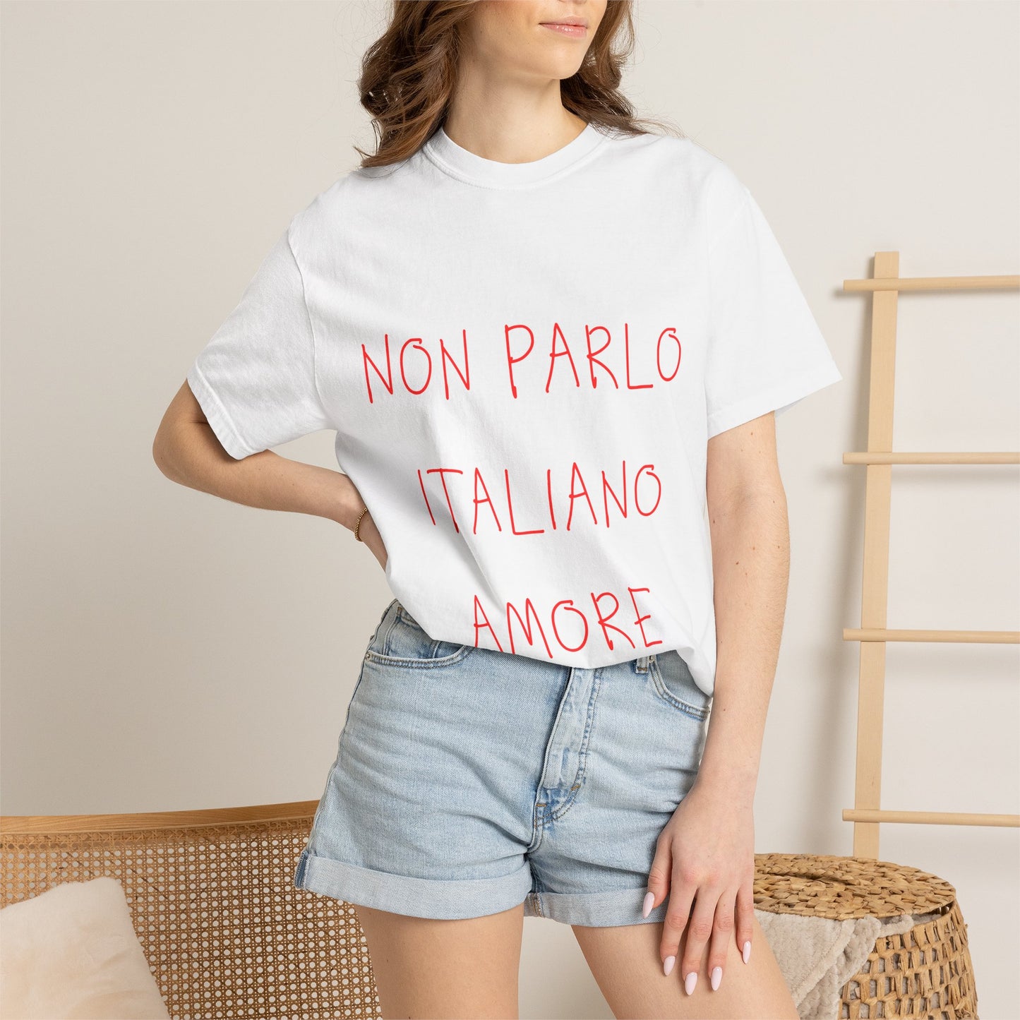 “Non Parlo Italiano Amore” — Unisex Italian Phrase T-Shirt