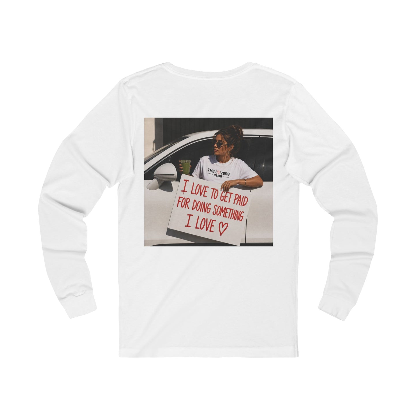 Long Sleeve Tee — "Pretty and Expensive" / Back Photo Graphic