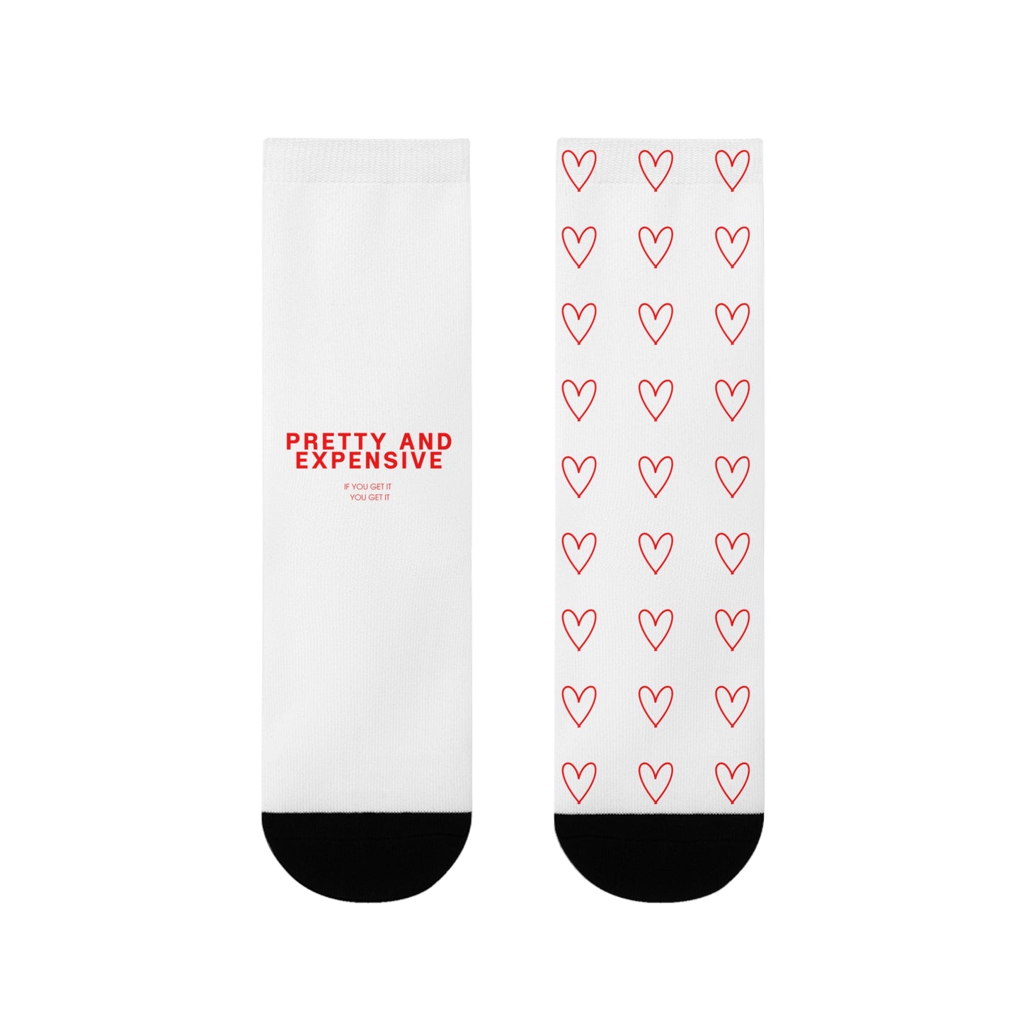 Pretty and Expensive Heart Pattern Crew Socks