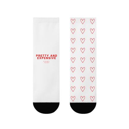 Pretty and Expensive Heart Pattern Crew Socks