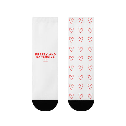 Pretty and Expensive Heart Pattern Crew Socks